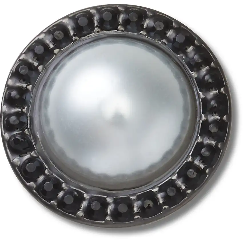 Jibbitz Crocs Pearl with Black Gem Base