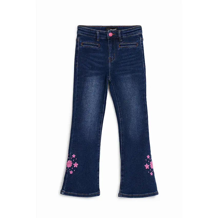 Jeans a zampa con dettagli floreali ragazza Desigual Flare