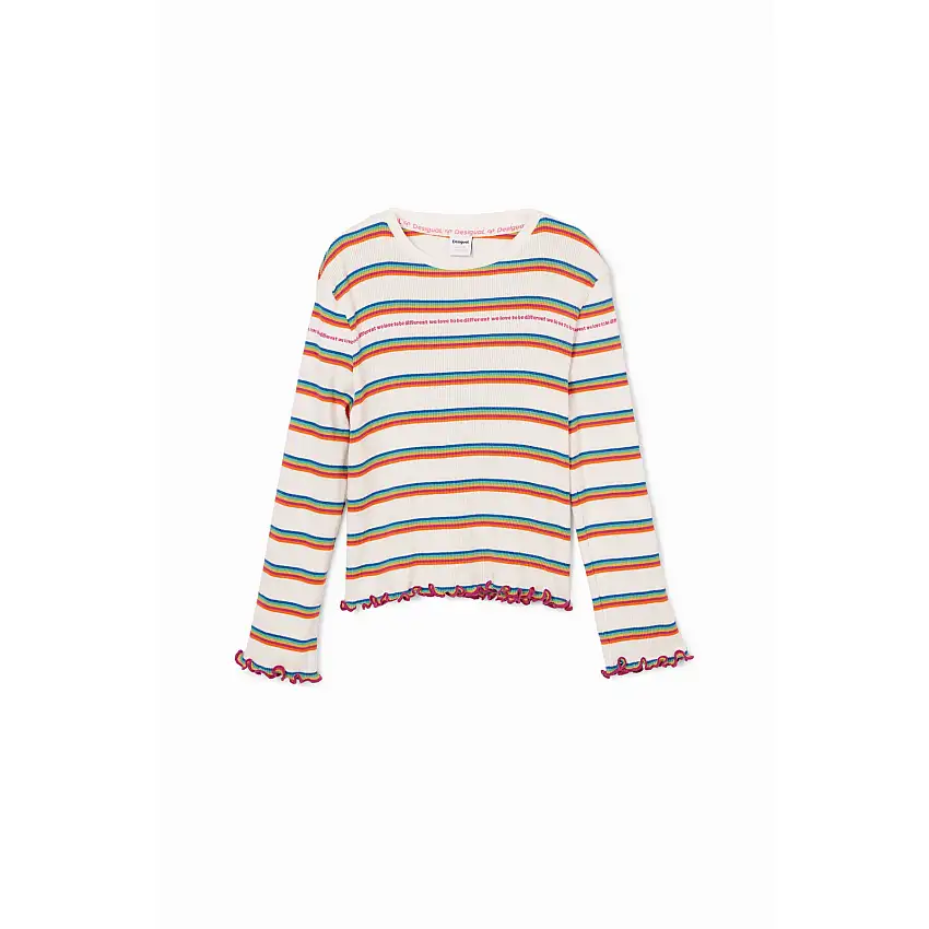 Maglietta a manica lunga da bambina Desigual Rainbow Striped