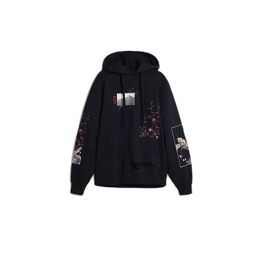 Felpa con cappuccio Desigual Postcards