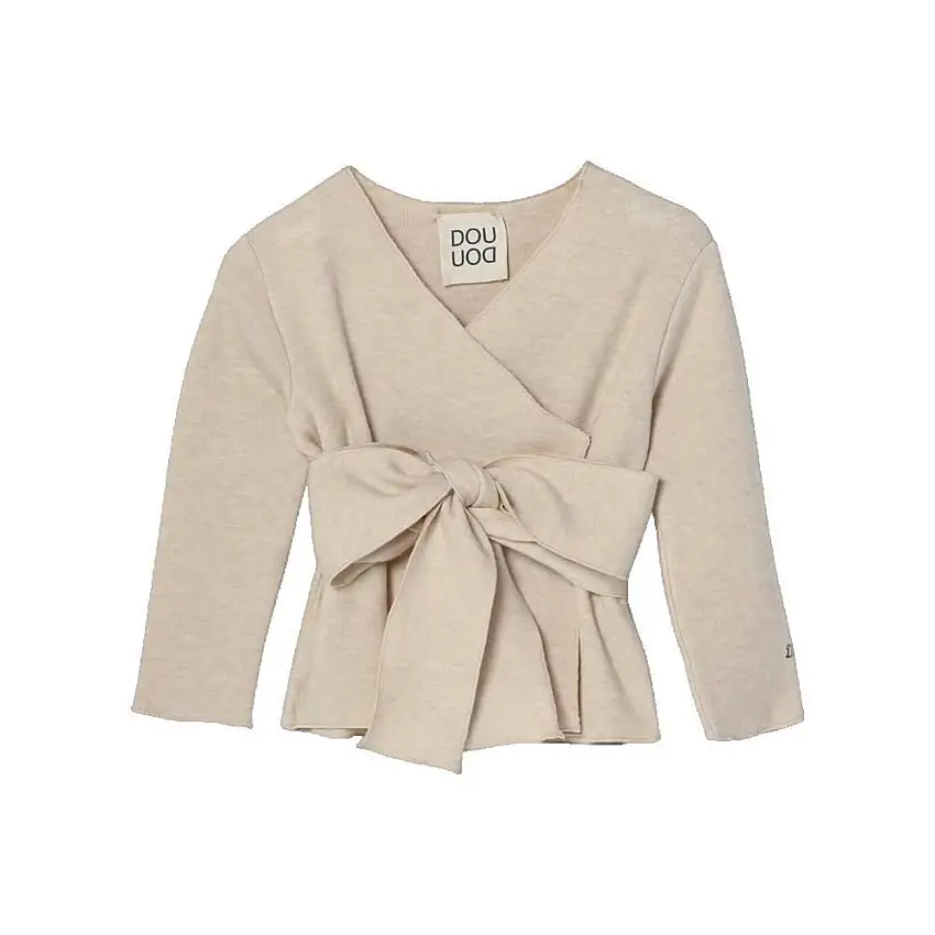 Cardigan incrociato con nodo per ragazza Douuod