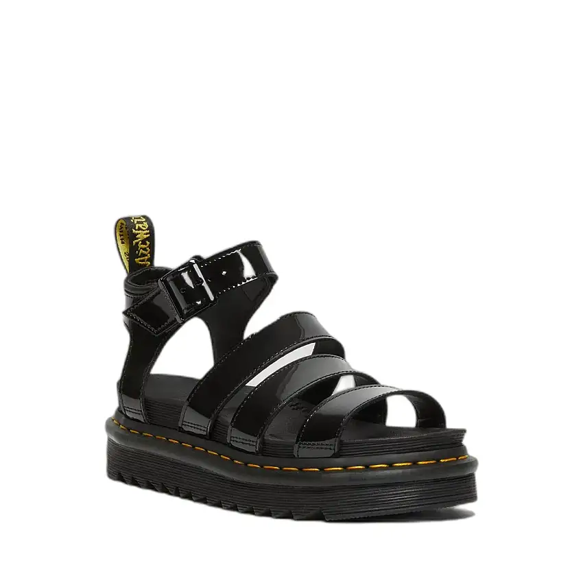 Sandali con zeppa in pelle lucida donna Dr Martens Blaire