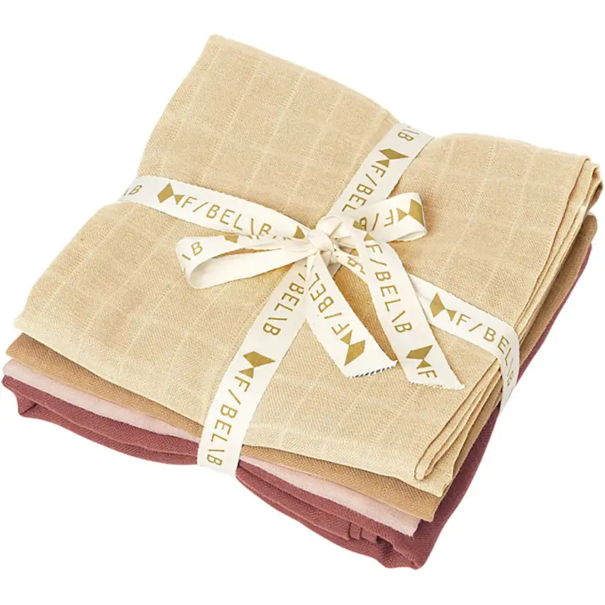 Lenzuolo in mussola per neonati Fabelab Dusty Rose Mix (x4) [Misura 18/24 mesi]