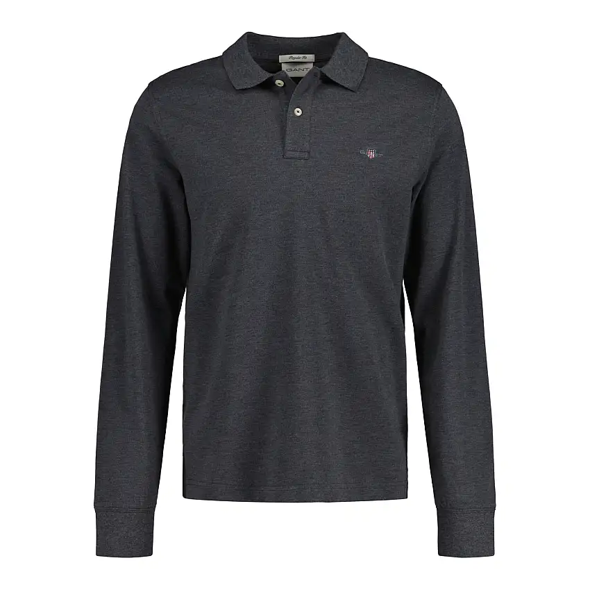 Polo in cotone piqué a maniche lunghe Gant Reg Shield