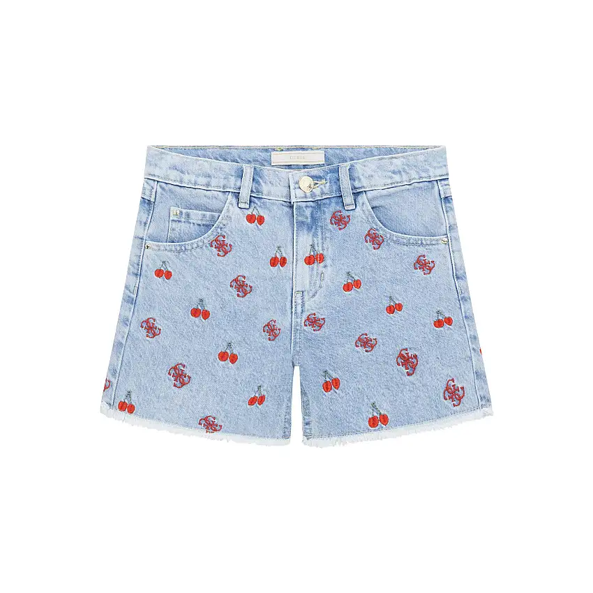 Shorts di jeans da bambina Guess Embroider