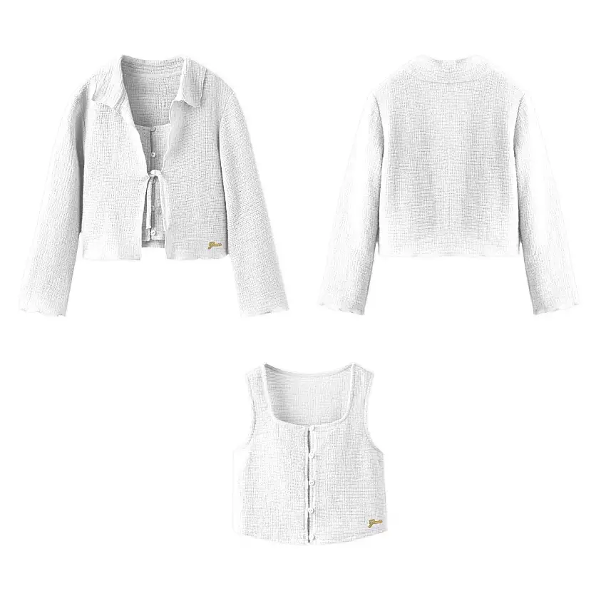 Blusa doppia in lino e viscosa tinta ragazza Guess GMT