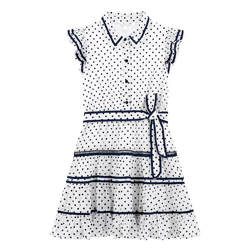 Abito svasato in mussola con cintura per ragazza Guess