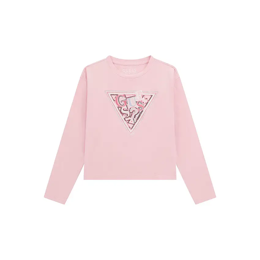T-shirt con paillettes a maniche lunghe per ragazza Guess