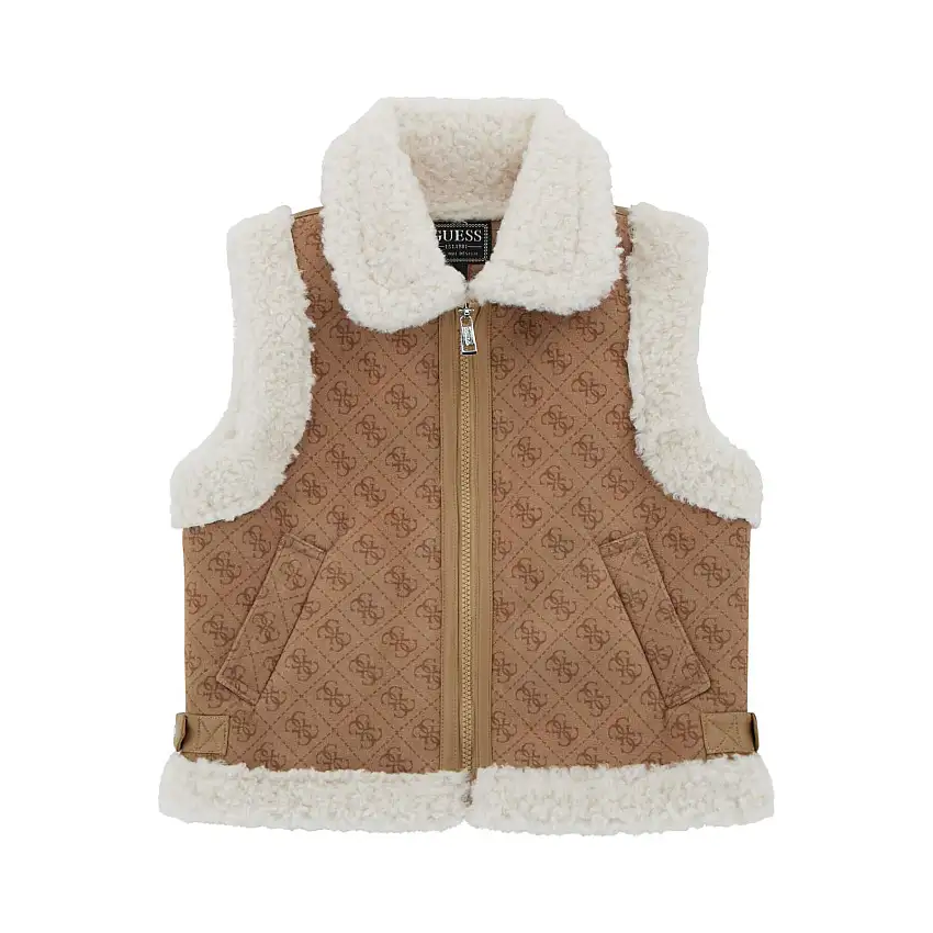 Gilet in finta pelle ragazza Guess