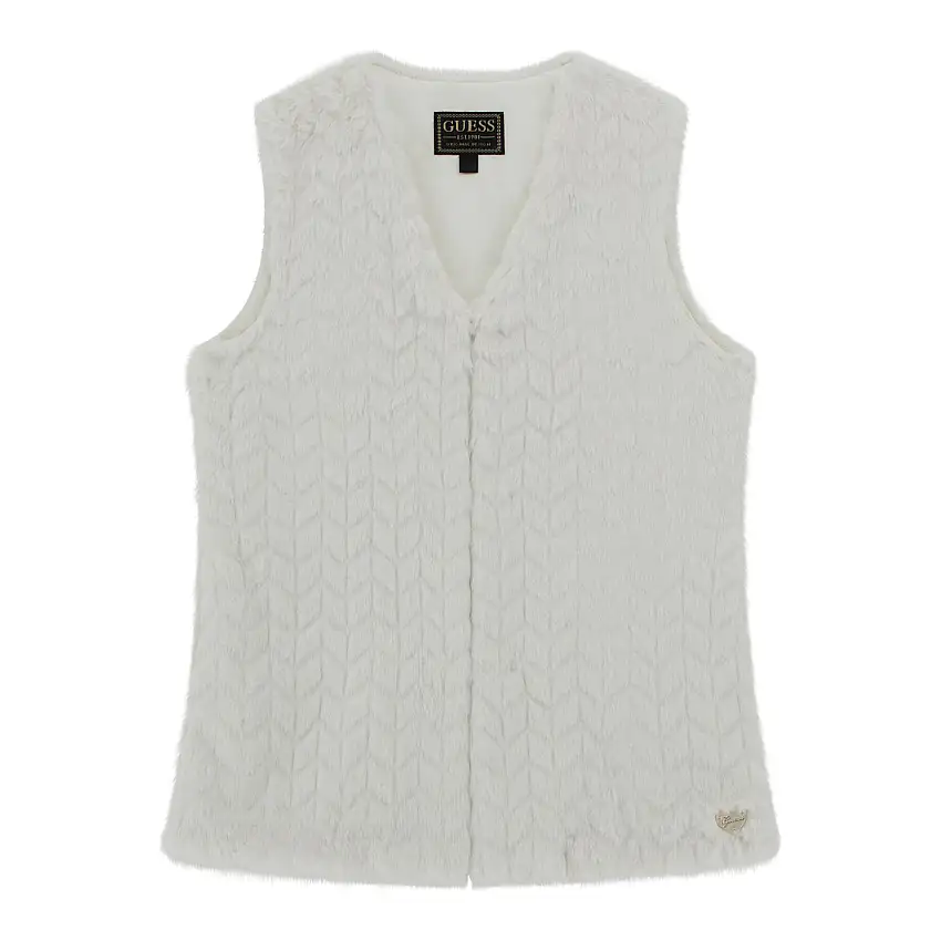 Gilet senza maniche in pelliccia sintetica per ragazza Guess
