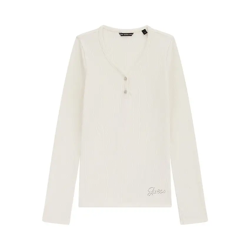 T-shirt a maniche lunghe in viscosa per ragazza Guess Rib Minime