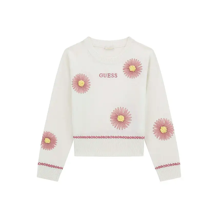 Maglione a maniche lunghe con colletto rotondo per ragazza Guess