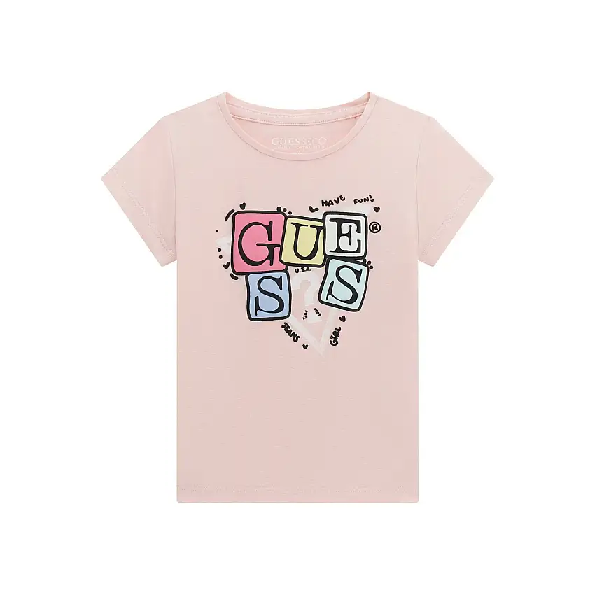 T-shirt da bambina a girocollo Guess