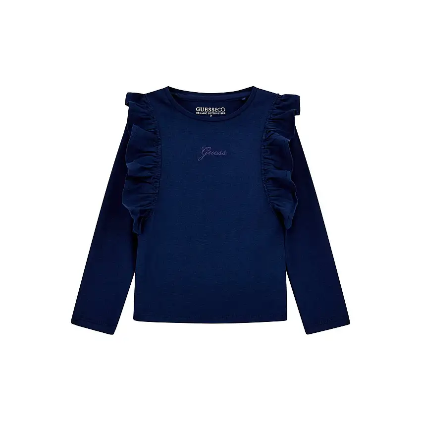 T-shirt a maniche lunghe in cotone per bambina Guess