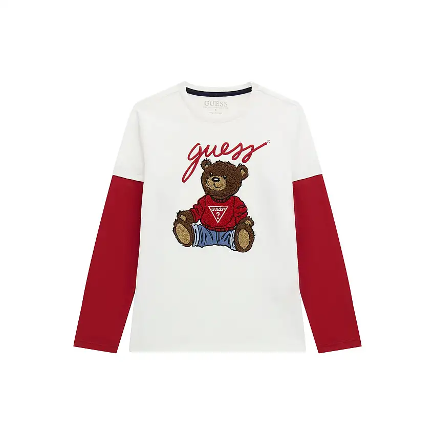 T-shirt a maniche lunghe e col rotondo per bambini Guess