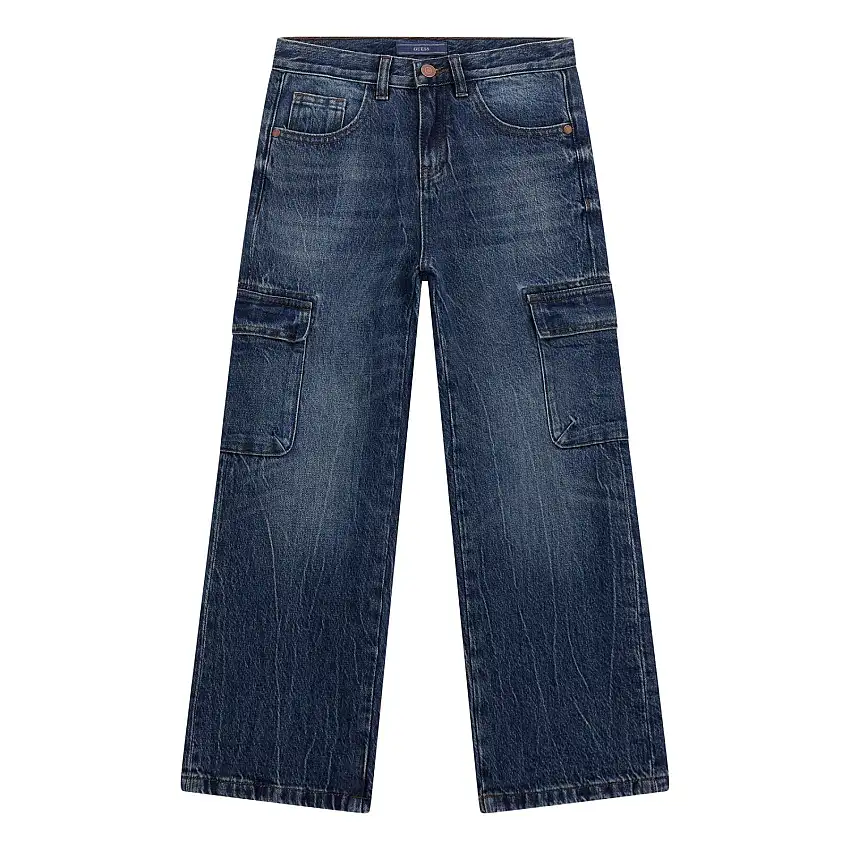 Jeans cargo rigido oversize per bambini Guess