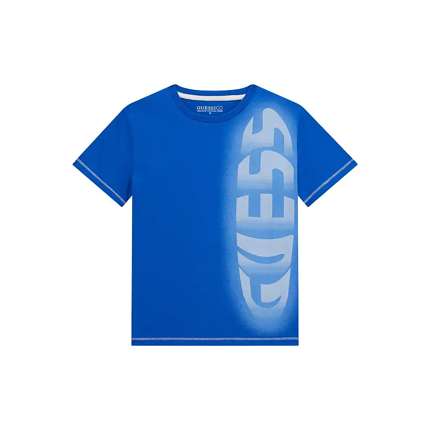 T-shirt con logo stampato in cotone per bambini Guess