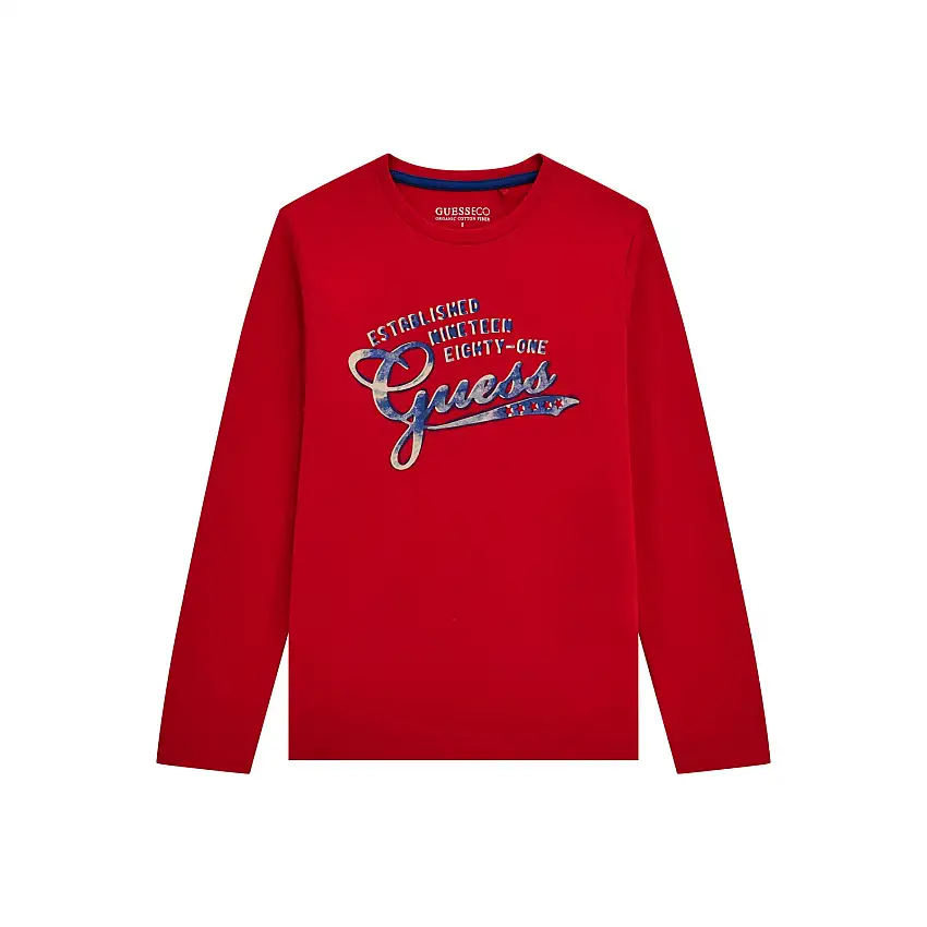 T-shirt a maniche lunghe per bambini con motivo stampato Guess