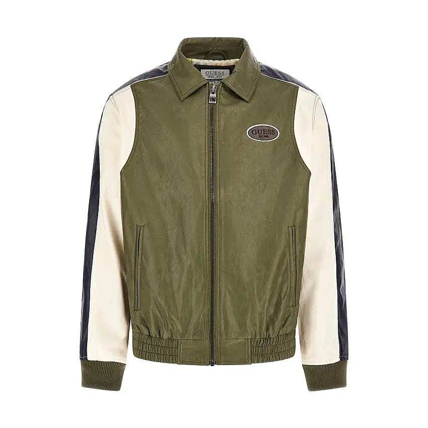 Bomber in pelle PU Guess Blocking Color