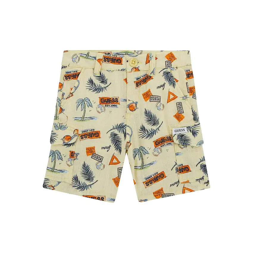 Short cargo in lino per bambini Guess