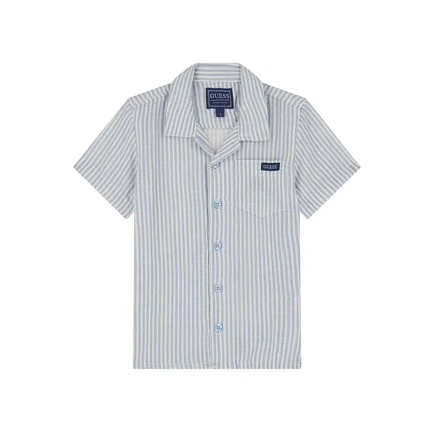 Camicia a maniche corte in lino viscosa per bebé maschio Guess