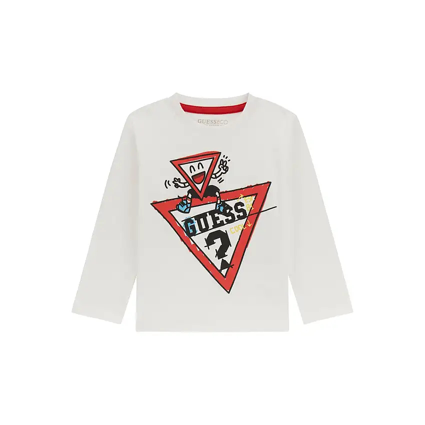 T-shirt a maniche lunghe con logo per bambini Guess