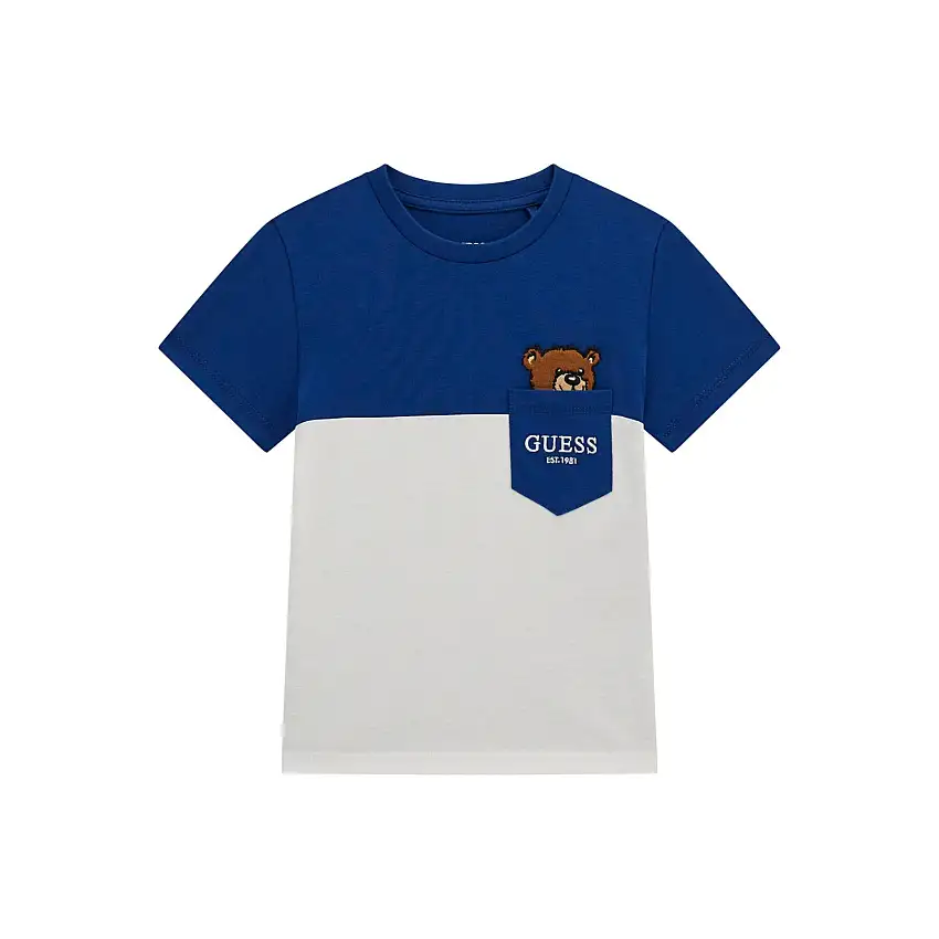 T-shirt con logo ricamato per bambini Guess