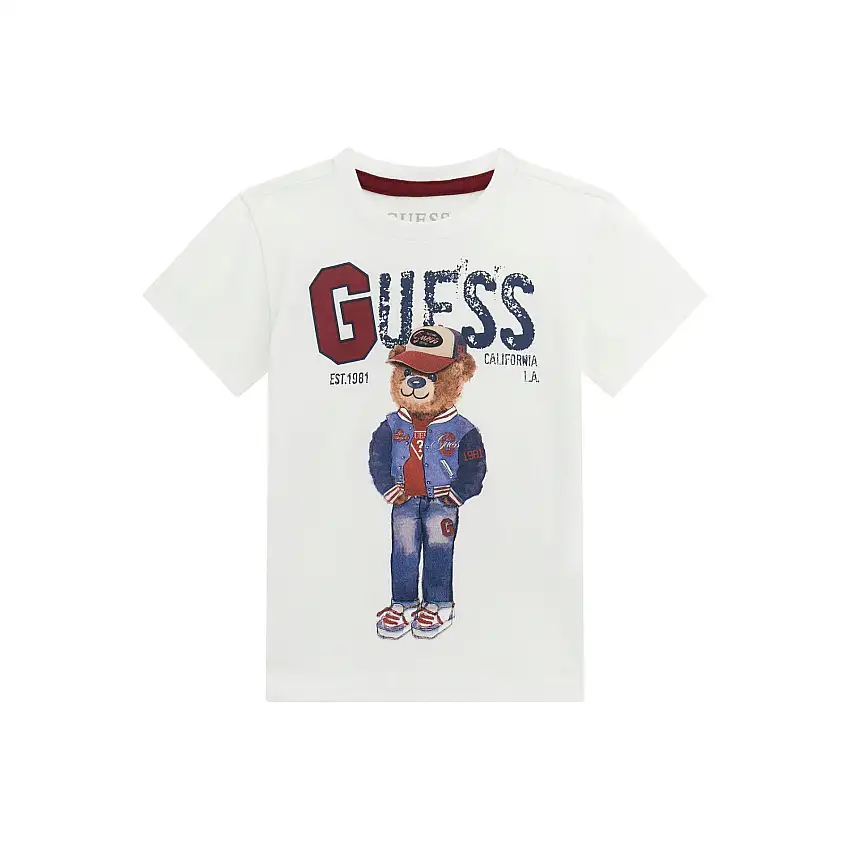 T-shirt a maniche lunghe classico con scollo rotondo per bambino ragazzo Guess