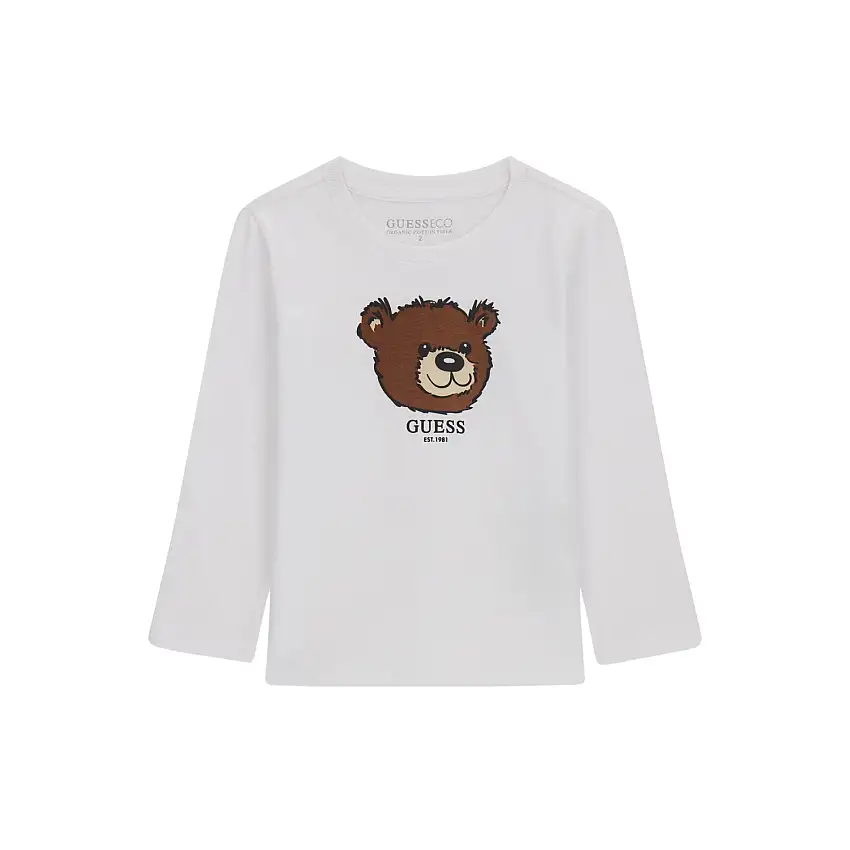 Maglietta a maniche lunghe dritta per bambino ragazzo Guess