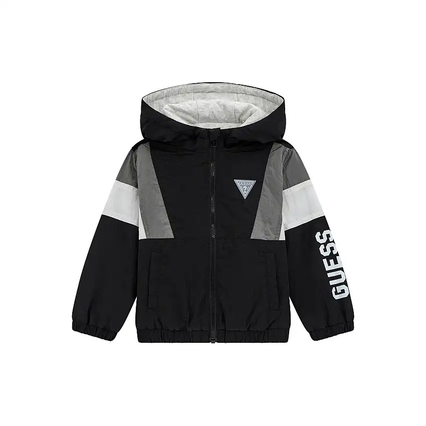 Giacca a vento con cappuccio in nylon per bambino Guess