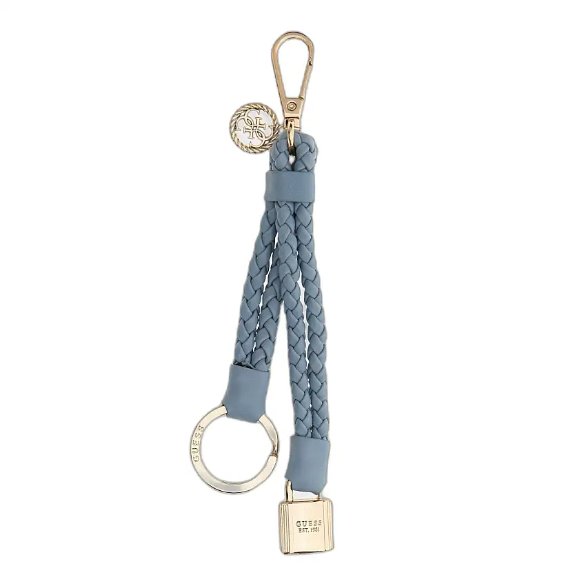 Portachiavi intrecciato con charm logo per donna Guess