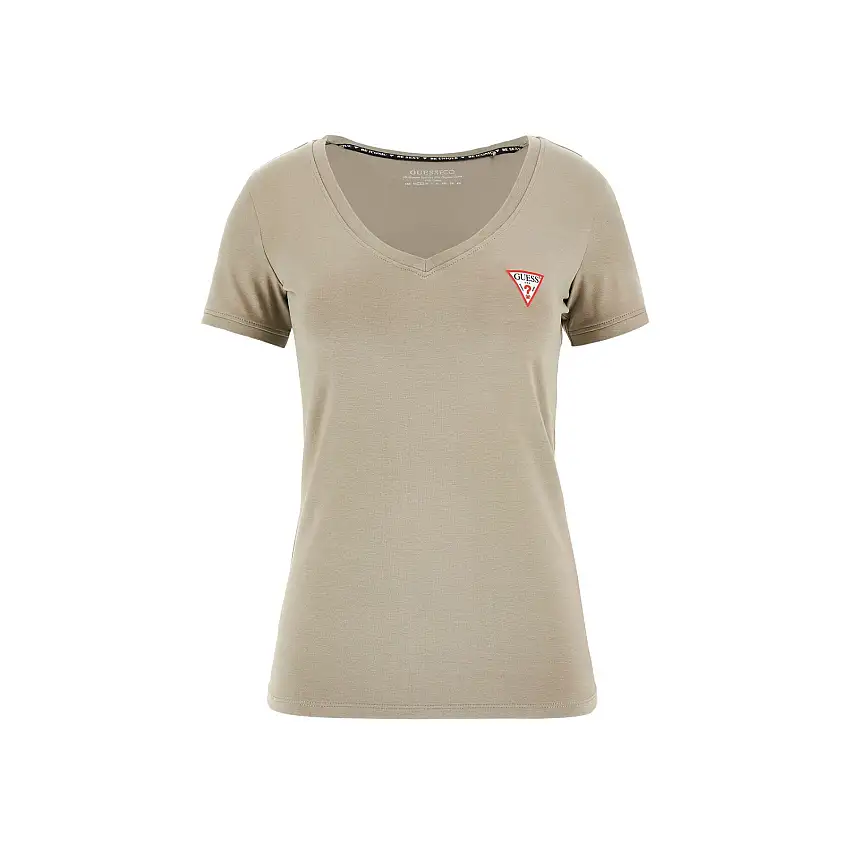T-shirt da donna con scollo a V Guess Mini Triangle