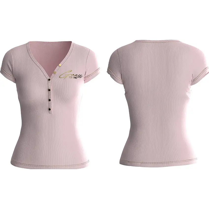 T-shirt basic henley donna Guess Olympia