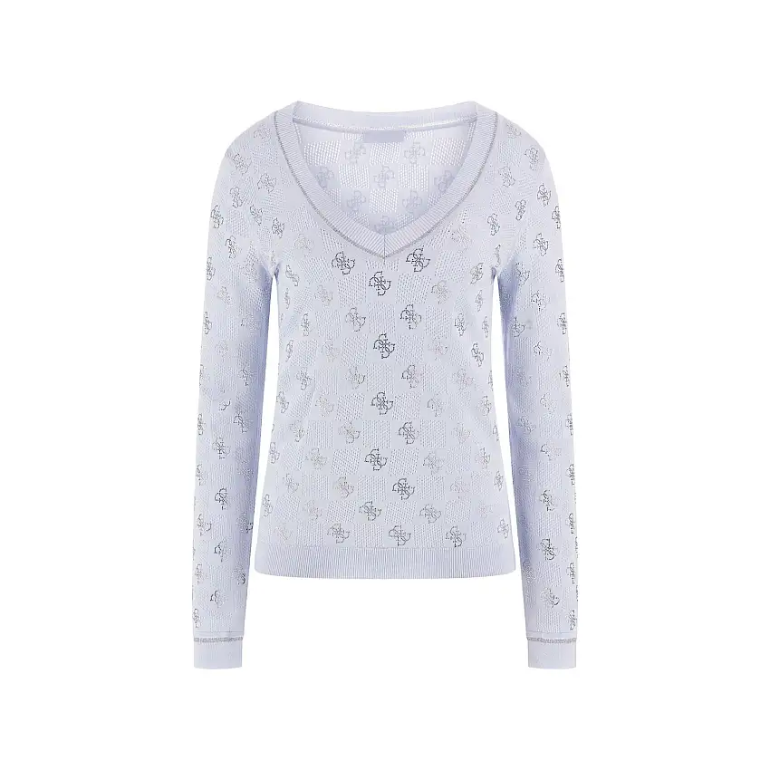 Maglione a maniche lunghe con col V da donna Guess Rosie 4G