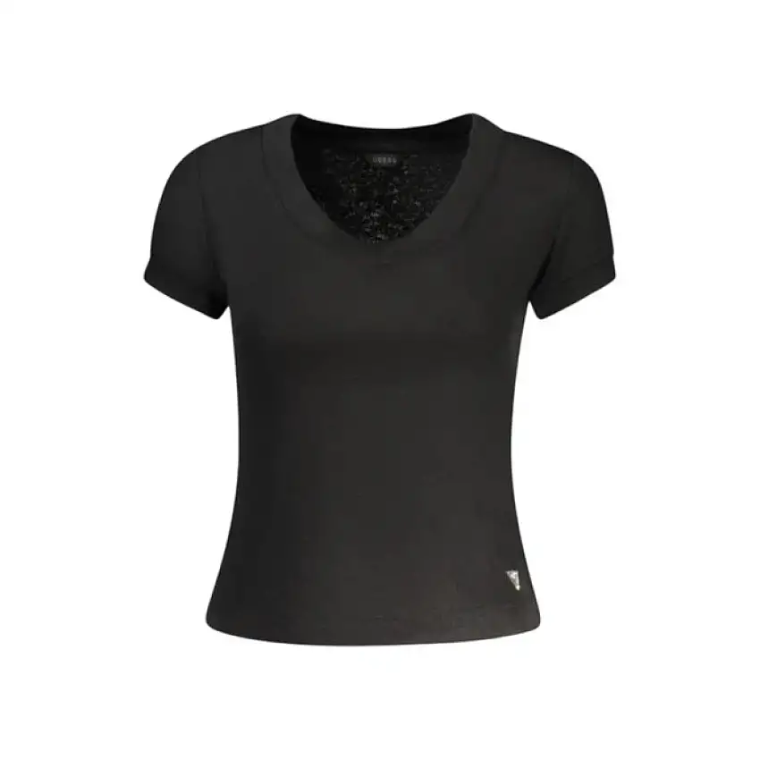 T-shirt da donna con scollo a V Guess Tina Ribs