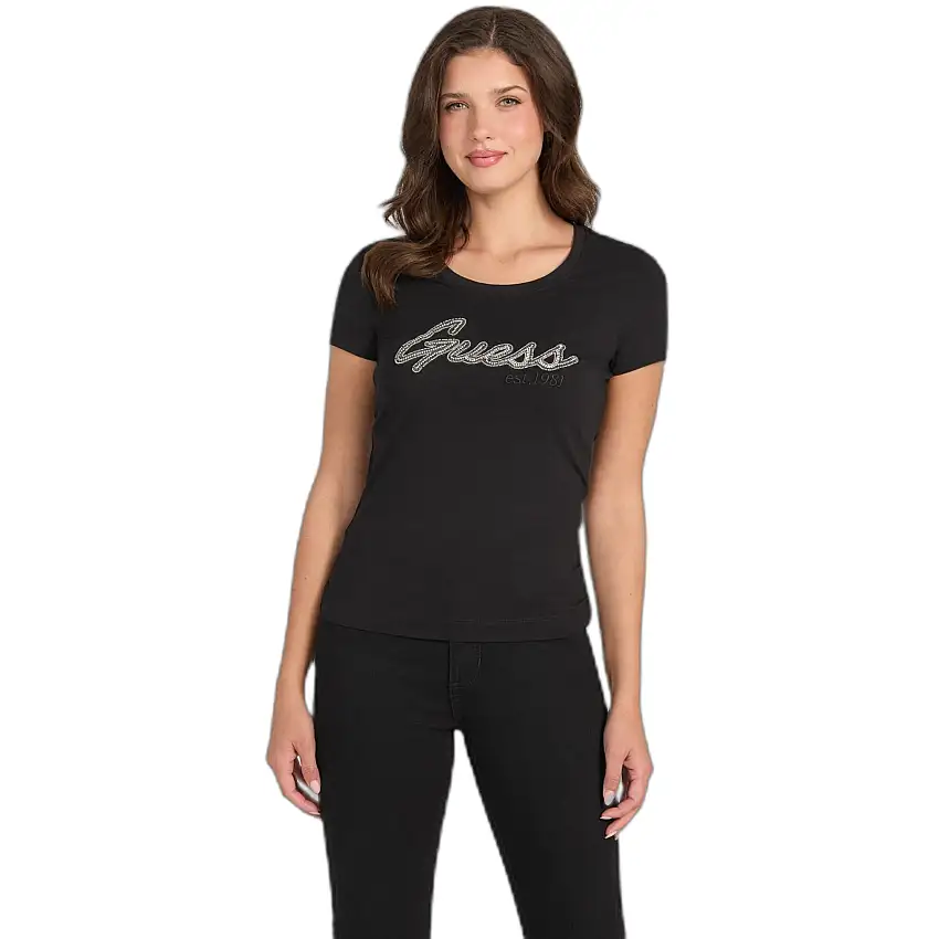 T-shirt da donna Guess Logo Hot Fix