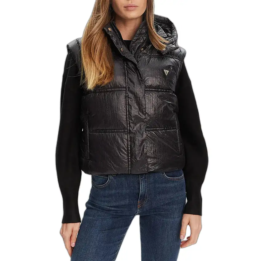 Giacca imbottita crop senza maniche donna Guess Ernestine