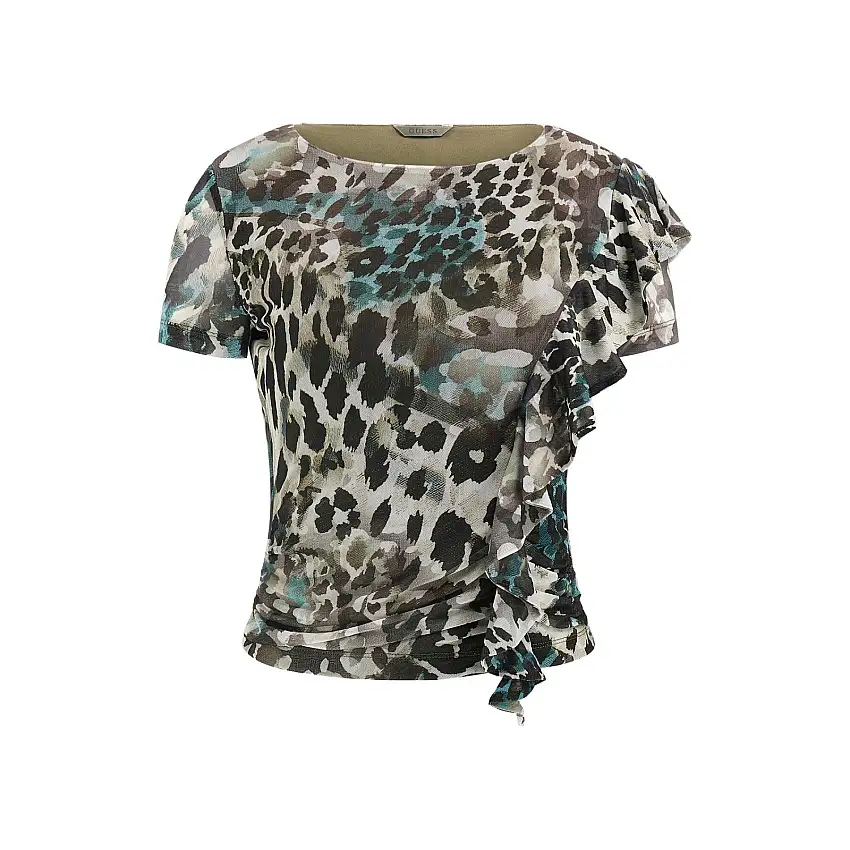 T-shirt donna con volant Guess Verdiana