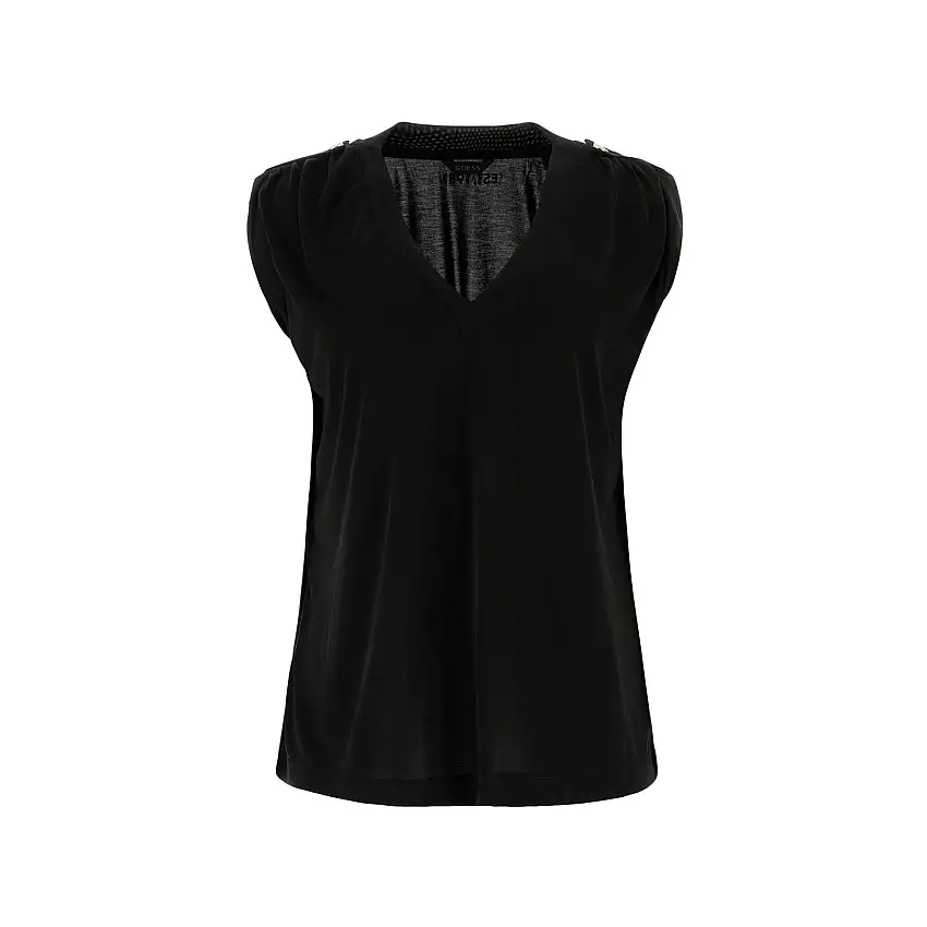 T-shirt da donna con scollo a V Guess Basic