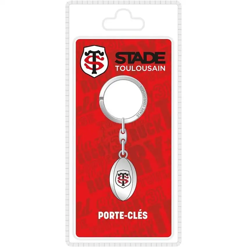 Portachiavi pallone metallico Stade Toulousain [Misura 8,5x18,5 cm]
