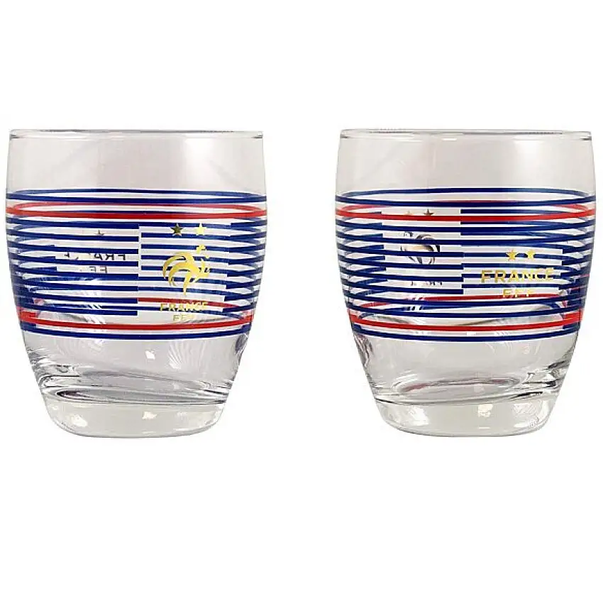 Bicchieri d'acqua serigrafati Francia (x2) [Misura 340 ml]