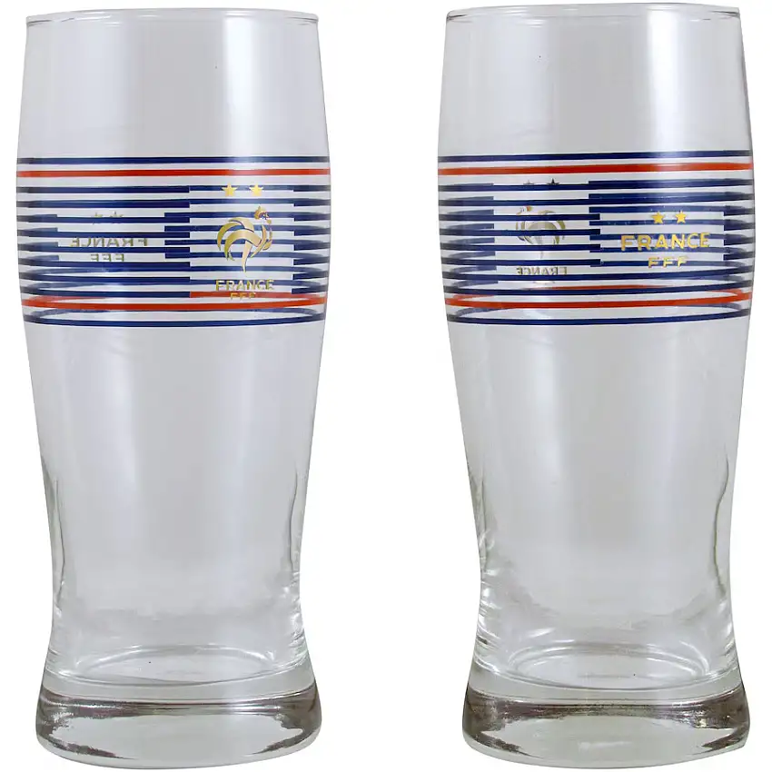 Bicchiere da birra venduto in scatola serigrafata Francia (x2) [Misura 300 ml]