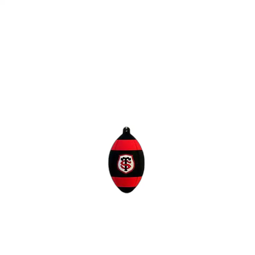 Portachiavi a metà pallone venduto in blister di gomma Stade Toulousain [Misura 8,5x18,5 cm]