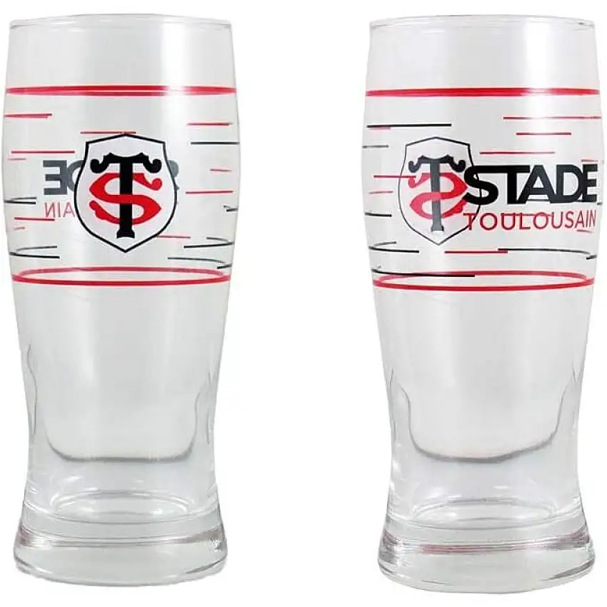 Bicchiere da birra serigrafato Stade Toulousain (x2) [Misura 300 ml]