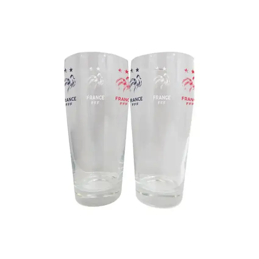 Bicchiere da birra serigrafato Francia (x2) [Misura 300 ml]