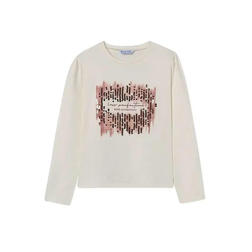 T-shirt a maniche lunghe con paillettes per ragazza Mayoral Kids