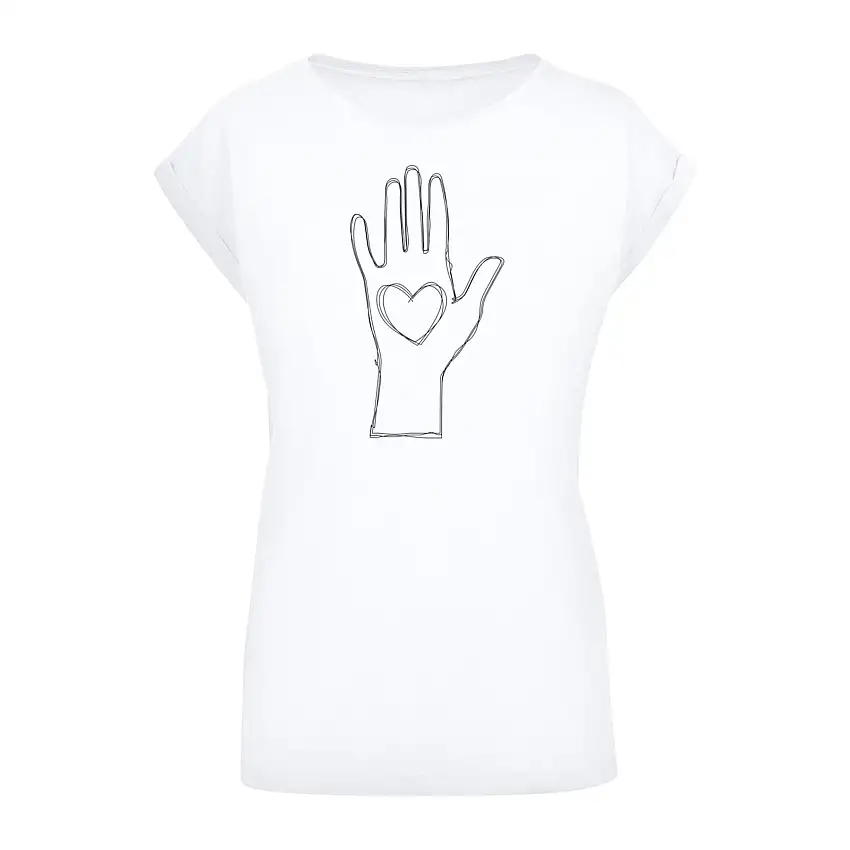 T-shirt da donna Merchcode Peace - Scribble Hand Heart