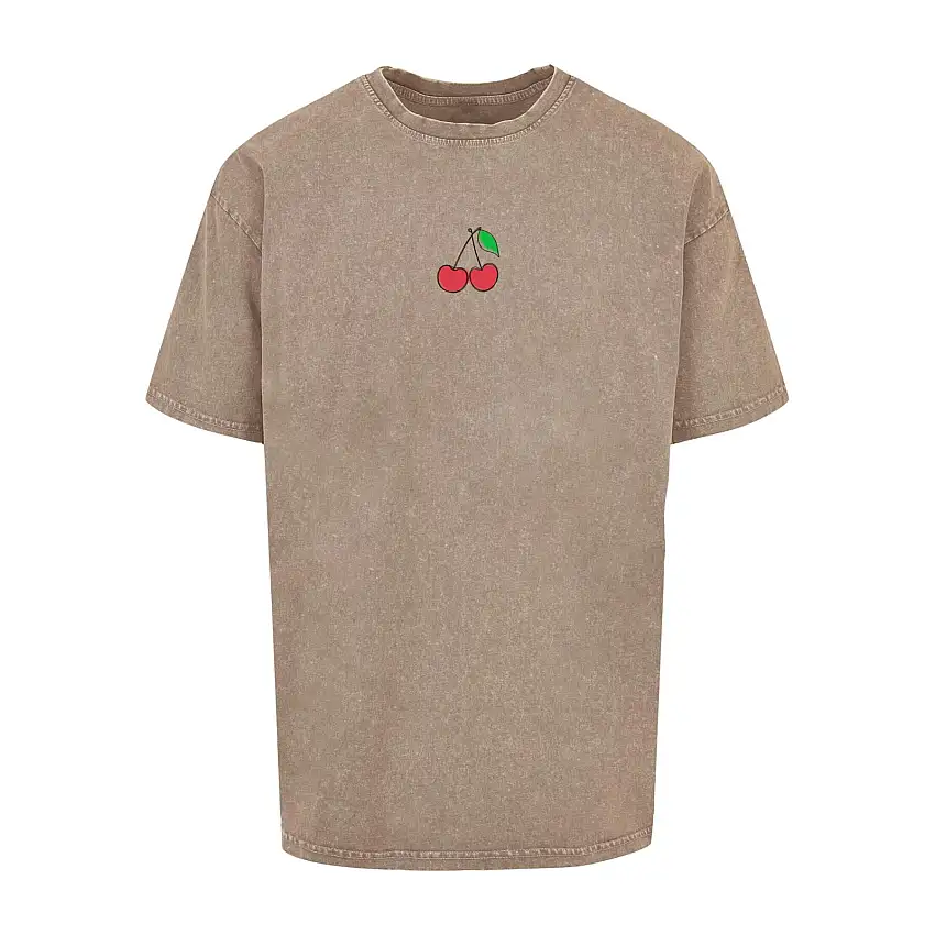 T-shirt oversize Merchcode Summer - Sweet Cherry Acid Washed