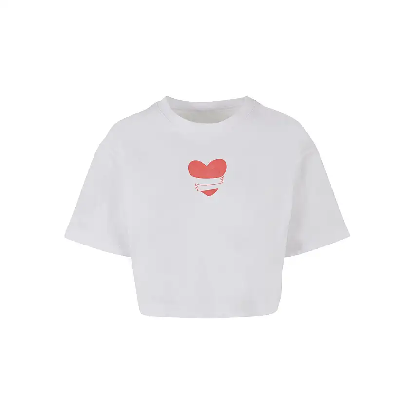 T-shirt oversize corto donna Merchcode Hugs & Love - Heart Hug