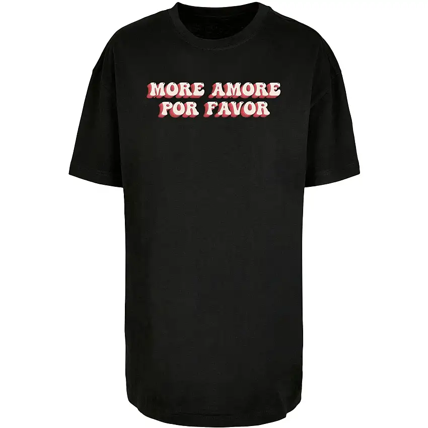 T-shirt oversize da donna Merchcode Hugs & Love - More Amore Por Favor